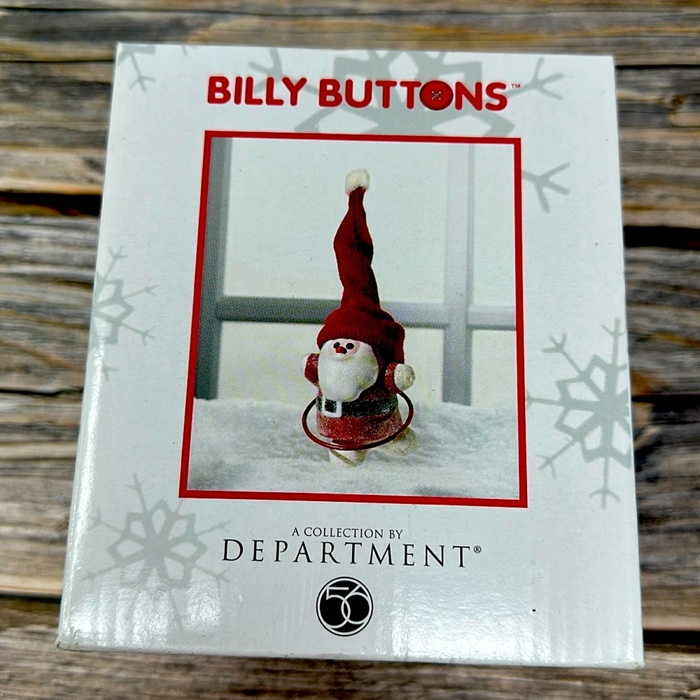 Vintage Department 56 Billy Buttons Santa Figurine Collectable NIB never opened​